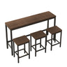 Modern Design Long Dining Table Set With 3 Stools
