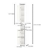Slim Tall Bathroom Storage Cabinet With Adjustable Shelves, 2 Doors Freestanding Cabinet - White