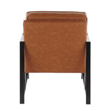 Franklin - Contemporary Arm Chair - Black / Camel