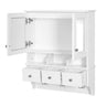 Modern Bathroom Mirror Cabinet With Drawers, Organizer Hooks, And High-Definition Mirrors