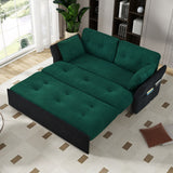 Modern Convertible Sleeper Sofa Bed With Pull-Out Queen Design, Side Storage & Thick Cushions