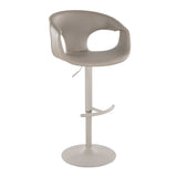 Curvo - Adjustable Barstool With Rounded T Footrest (Set of 2) - Pearl Gray Metal