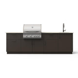 Blaze Sunset 10-Ft Outdoor Kitchen Island w/ 32-Inch LTE+ Propane Grill, Sink in Architectural Bronze w/ Aeris Countertop