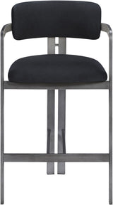 Aurum - Vegan Leather Upholstered Counter Stool With Gray Base