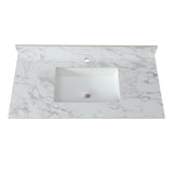 Elegant Bathroom Vanity Top With Rectangular Ceramic Sink And Backsplash