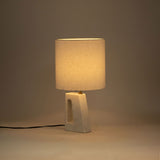 Vellum - Genuine Marble Base And Linen Textured Fabric Shade Table Lamp