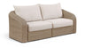 Seacrest - Olefin Water Resistant Fabric And Wicker 2 Piece Outdoor Patio Modular Loveseat