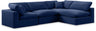 Comfy - 4 Piece Velvet Modular Armless Sectional