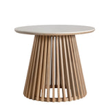 Karmic - 36" Round Outdoor Dining Table - Wire-Brushed Eucalyptus