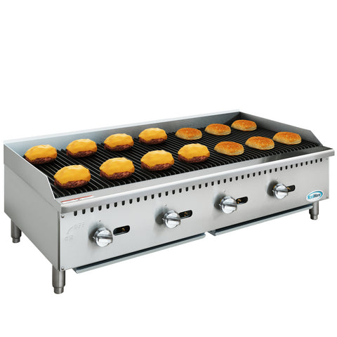 48 in. Commercial 4-Burner Natural Gas Charbroiler with 120,000 BTU in Stainless-Steel KM-GCB4-48M)