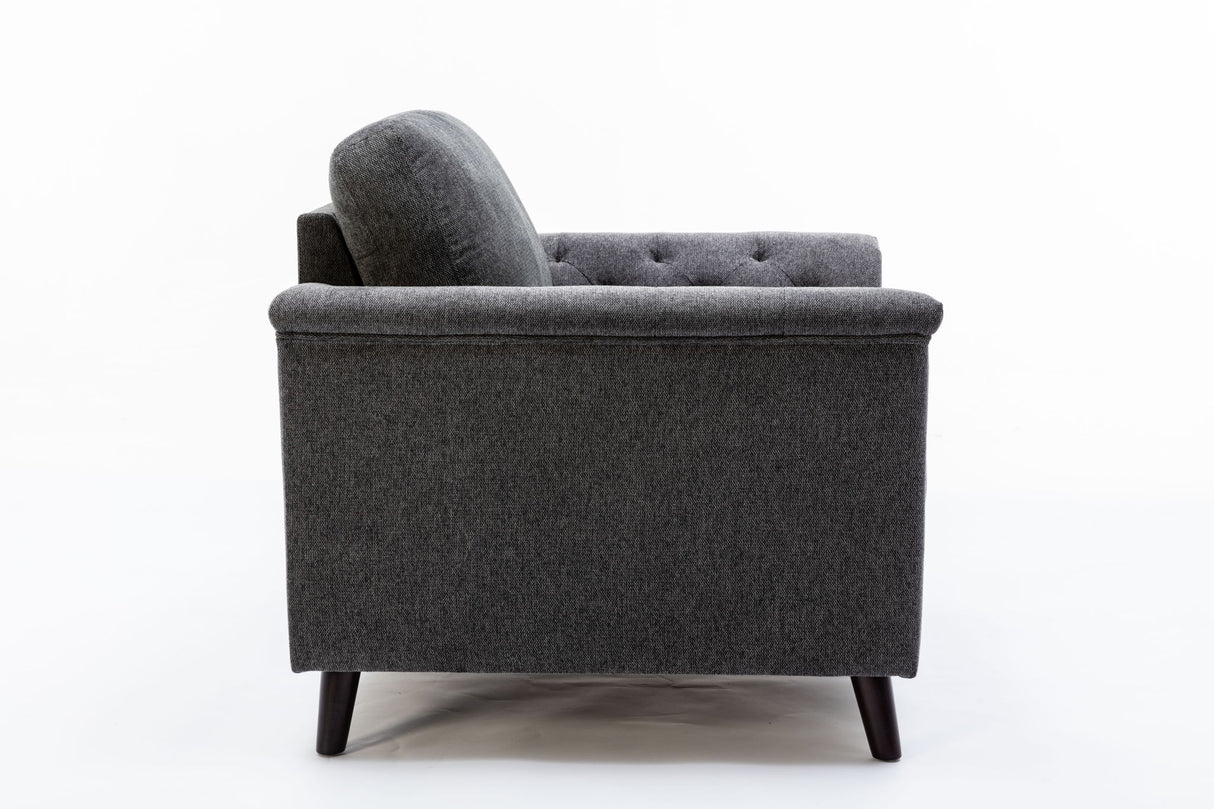 Stanton - Chair With Tufted Arms - Dark Gray