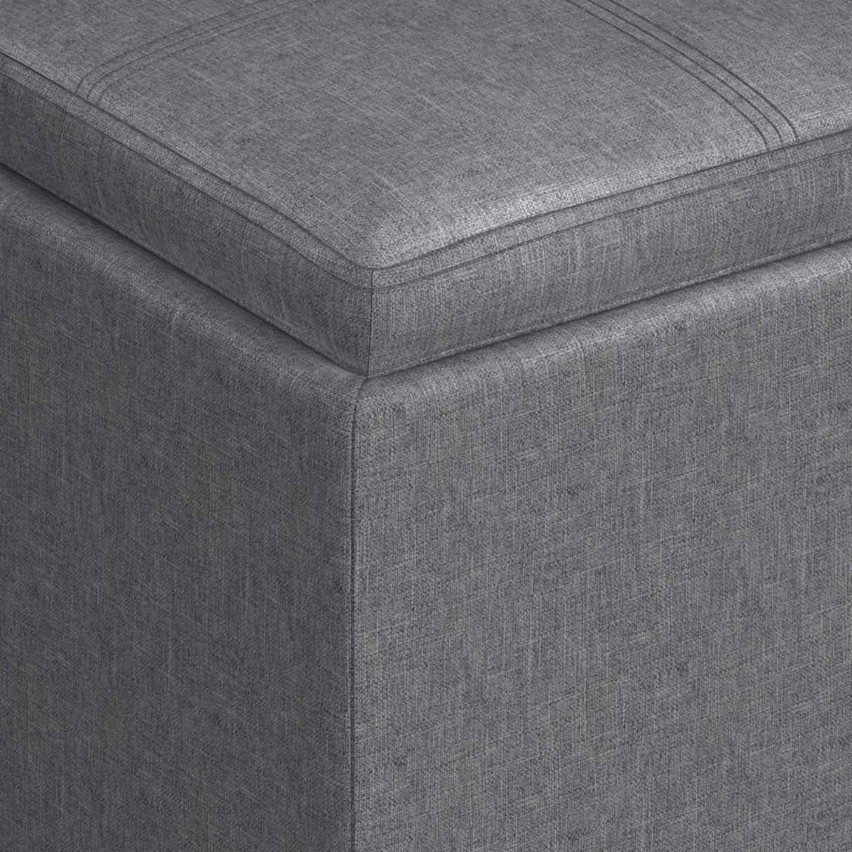 Rockwood - Upholstered Cube Storage Ottoman With Tray