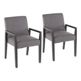 Carmen - Arm Chair - Black Wood And Gray Fabric (Set of 2)