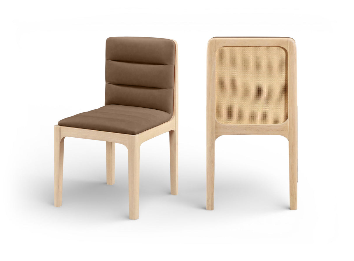 Ellis - Vegan Leather Upholstered Dining Chair (Set of 2) - Natural Base