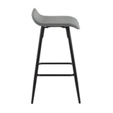 Ale - Contemporary Fixed Height Counter Stool (Set of 2) - Black Steel Frame