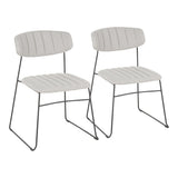 Thomas - Chair (Set of 2) - Black Metal, Light Gray Fabric
