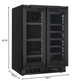 KoolMore Reserve 24 in. French Door Dual Zone Panel Ready Under-Counter Cooler with Black Shelves and 20 Bottle Capacity in the Right Zone and 2.1 Cu. Ft. on the Left in Black (KM-CWB24-BPR) No rating value Same page link.   (0) Write a review