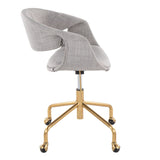 Curvo - Upholstered Task Chair - Gold Metal Base