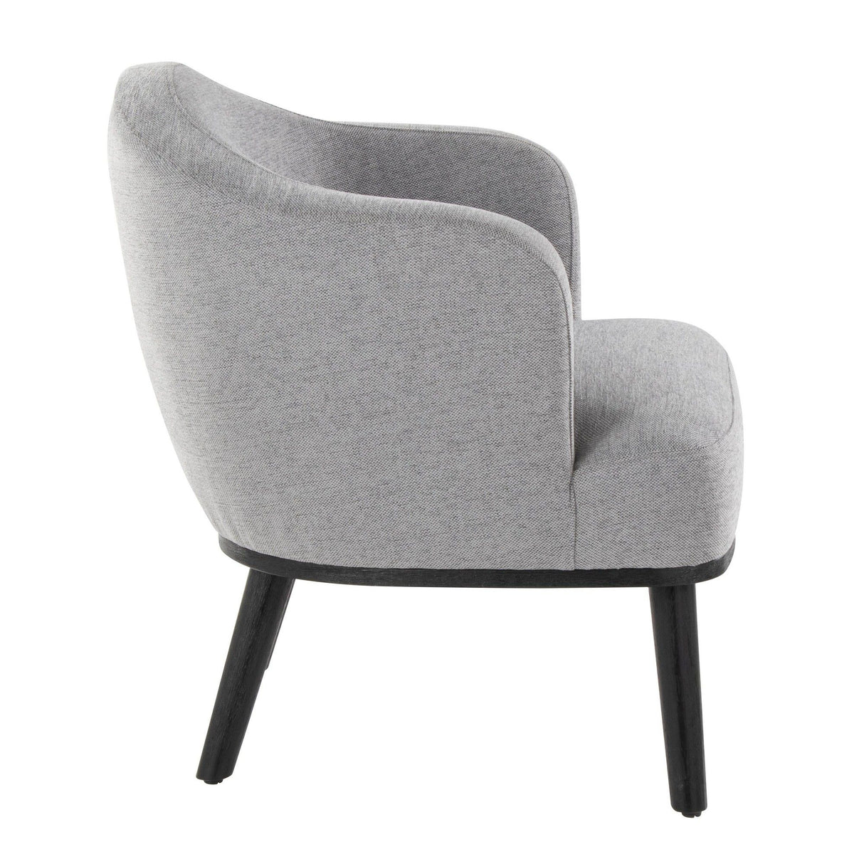 Ahoy - Mid-Century Modern Accent Chair - Black Wood And Gray Fabric