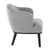 Ahoy - Mid-Century Modern Accent Chair - Black Wood And Gray Fabric