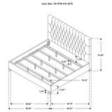 Copper - Eastern King Panel Bed With Tufted Design - Oatmeal