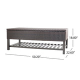 Regent - Storage Bench With Metal Rack - Brown Multi