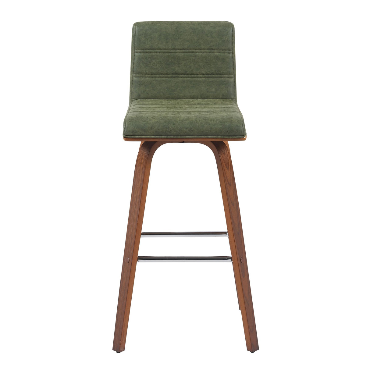 Vienna - Modern Swivel Bar Height Stool - Walnut Finished Wood Frame