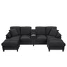 Modern U - Shaped Sectional Sofa With Storage Ottomans, USB Ports, And Cup Holders