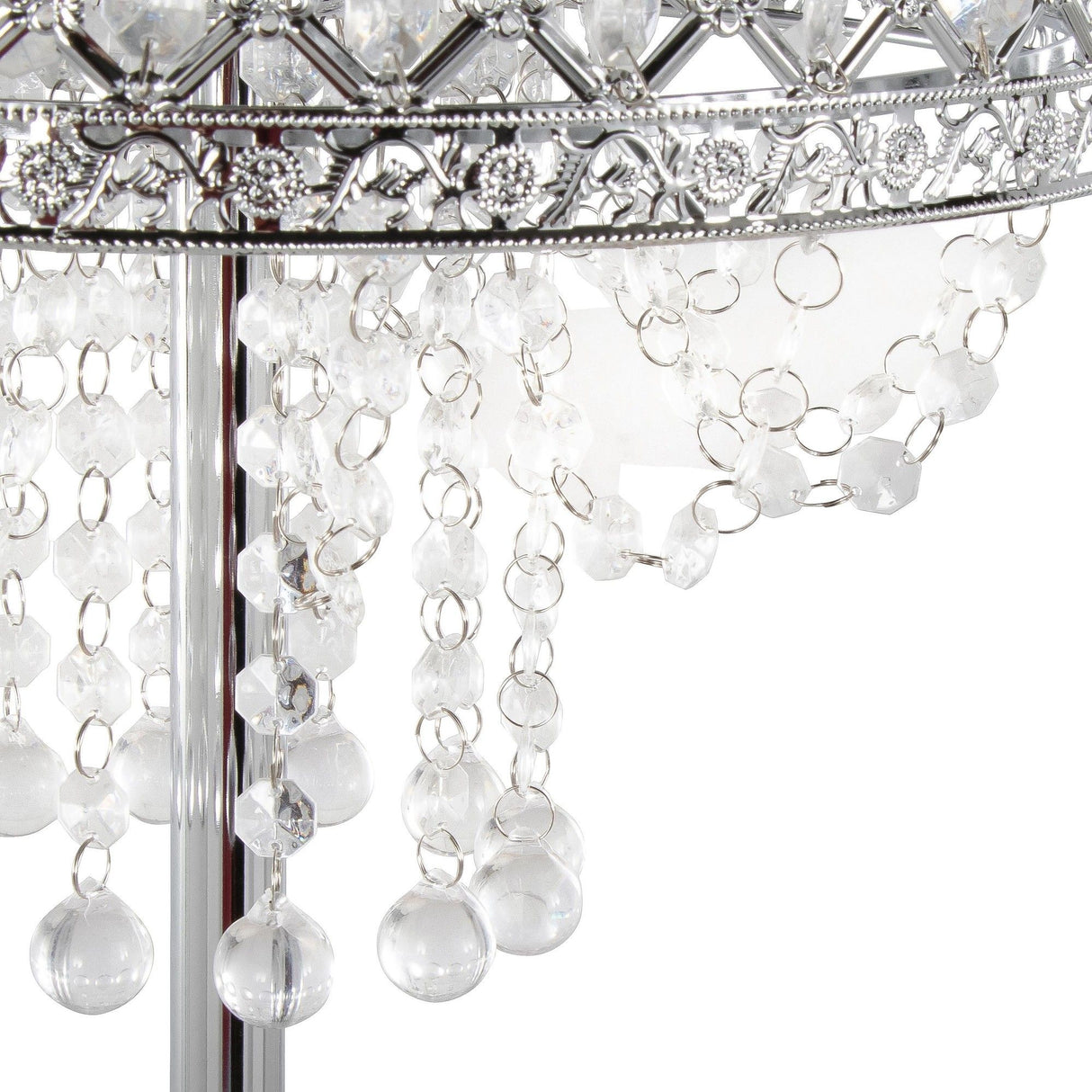 Droplet - 60" Floor Lamp - Polished Chrome And Clear Crystal Accents