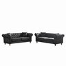 Chesterfield 3 And 3 Seater Sofa Set High Tech Fabric Roll Armrest Upholstered Couch