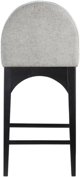 Waldorf - Chenille Stool With Black Legs