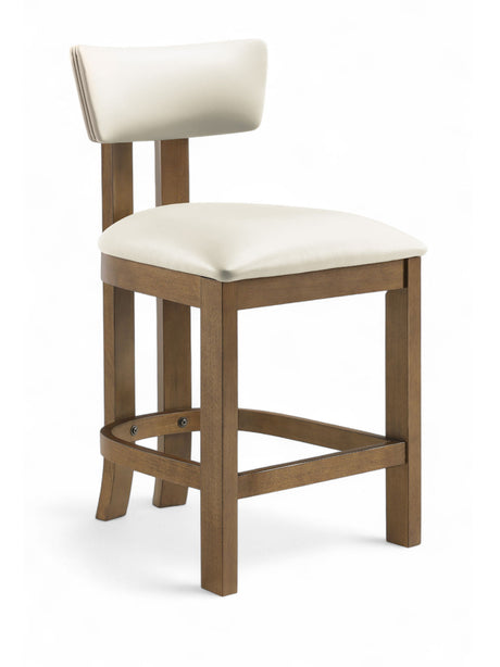 Lavrin - Vegan Leather Upholstered Counter Stool (Set of 2) - Walnut Base