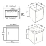 16" Floating Bathroom Vanity Combo, Wall Mounted Cabinet With Sink & Soft Close Doors For Small Bathrooms - Khaki