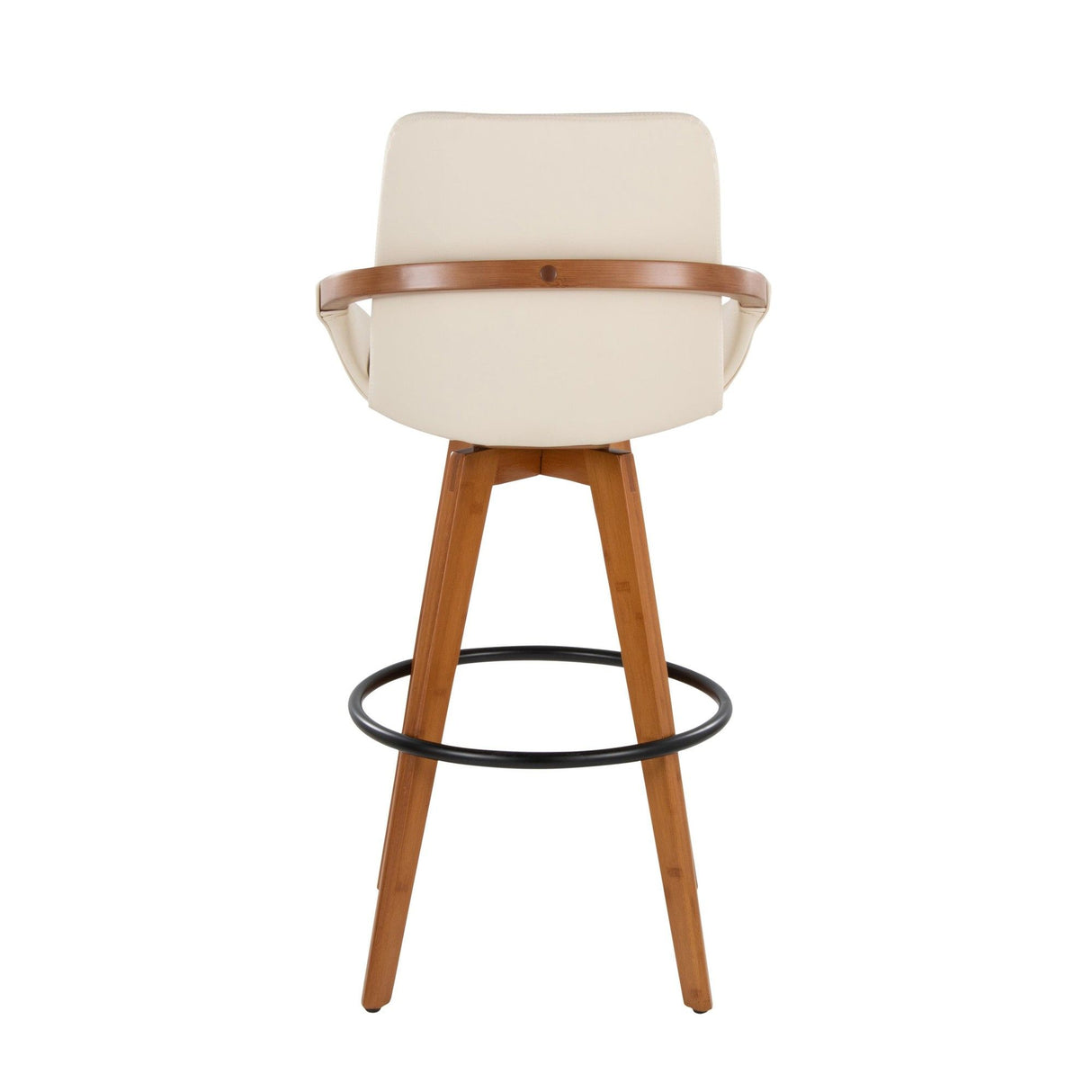 Cosmo - 29" Fixed-Height Barstool With Swivel - Walnut Bamboo