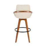 Cosmo - 29" Fixed-Height Barstool With Swivel - Walnut Bamboo