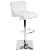 Eclair - Barstool - Chrome, White Faux Leather, Clear Acrylic