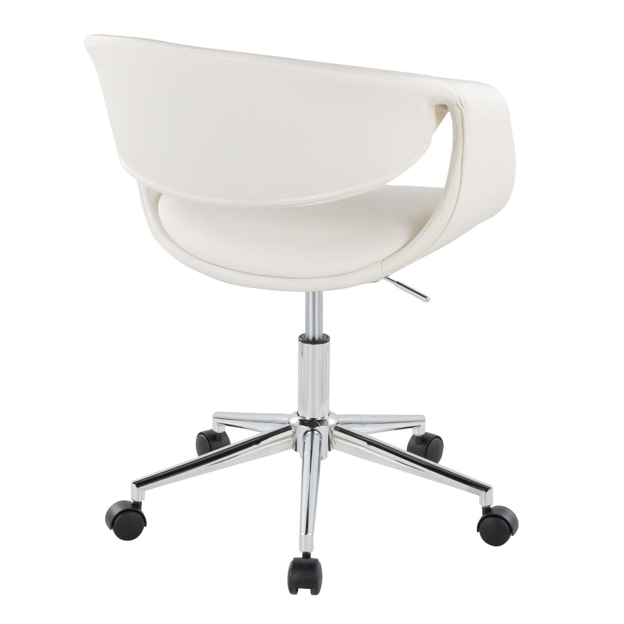 Curvo - Upholstered 5-Star Task Chair - Chrome Metal Base
