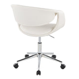 Curvo - Upholstered 5-Star Task Chair - Chrome Metal Base