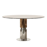 Round Glass Dining Table, Suitable For 2 - 4 People - Brown