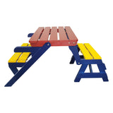 Kids Multi-Functional Arm Chair, Table With 2 Benches All-In-One Set