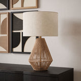 Soraya - Jute And Cotton Table Lamp - Beige