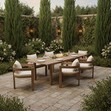 Newport - Acacia Wood 86.75" / 108" Outdoor Patio Dining Table - Natural