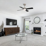 42" Ceiling Fan With Light And Memory Function, DC Reversible Motor, 4 Blades