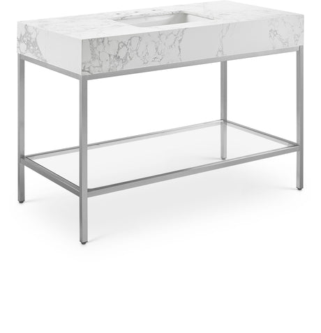 Marmo - Engineered Marble Bathroom Vanity With Chrome Base