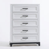 3 Piece Bedroom Furniture Panel Headboard White Eastern King Size Bed W Underbed Drawers Nightstand Chest Gray