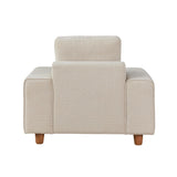 Kipton - Armchair - White Fabric, Walnut Wood