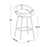 Posh - Fixed-Height Counter Stool (Set of 2) - Black Metal