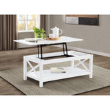 Slater - Lift Top Coffee Table With X Frame Design - White