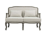 Tania - Loveseat With 2 Pillows - Cream Linen & Gray