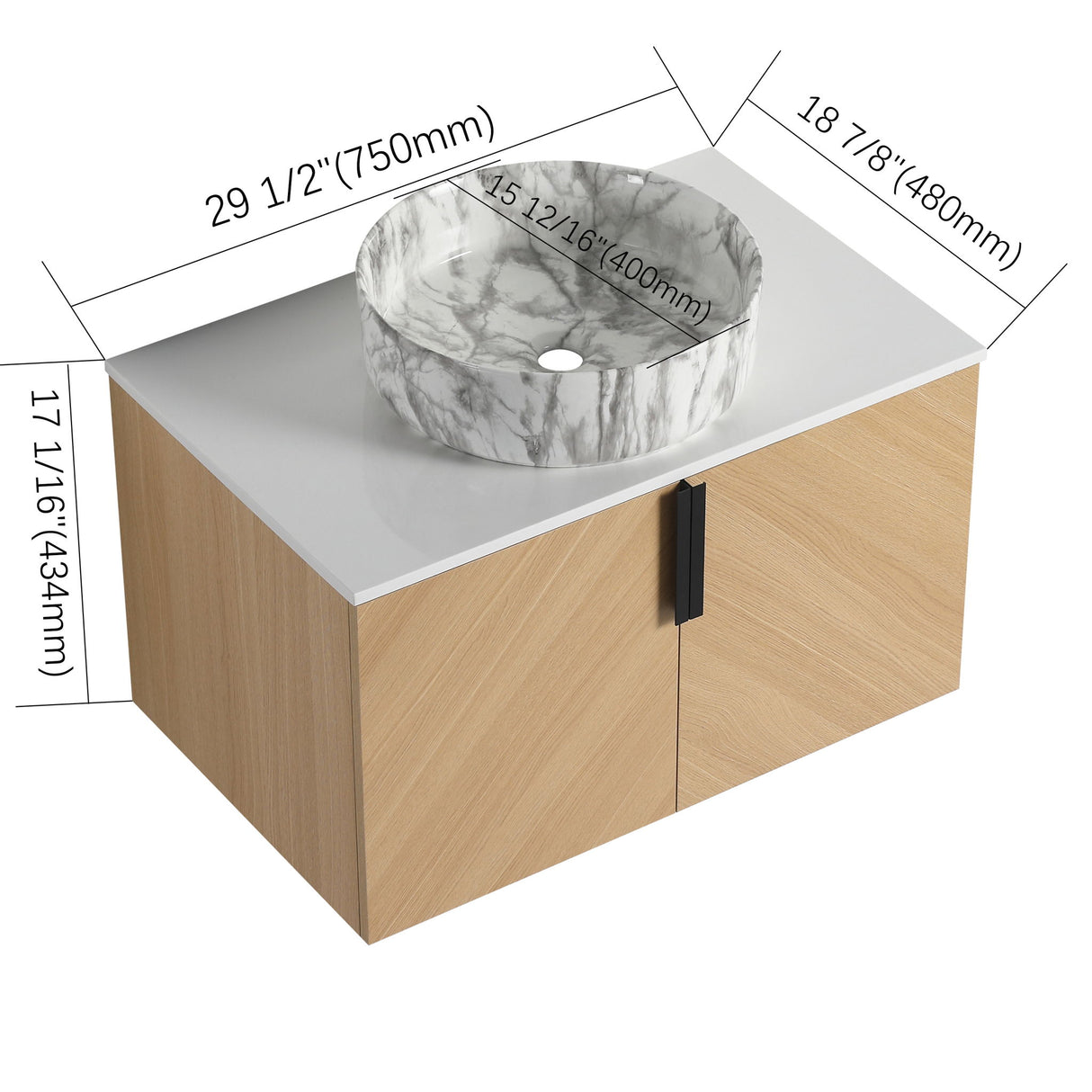 Wall Mounted Design Bathroom Vanity & Art Sink